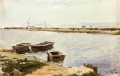 Y Drei Boote von einem Ufer Maler Joaquin Sorolla